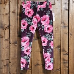 Gymboree Red Floral Royal Princess Velour Leggings Size 4T